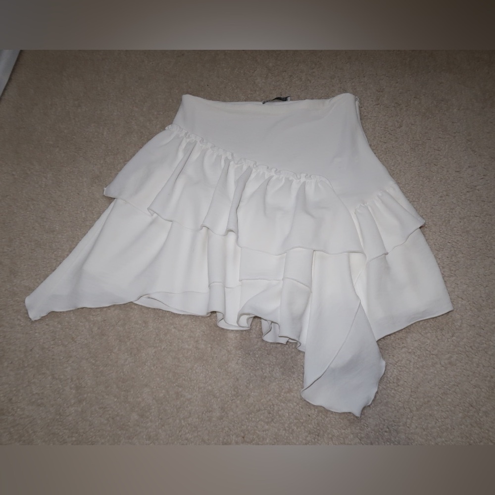 Meshki White High Low Skirt